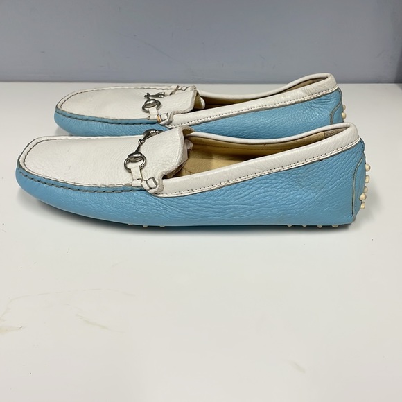ANTONIO BOSSI.  Womans. Loafers.   White and Blue Leather size. 6.5. Authentic - Picture 6 of 8